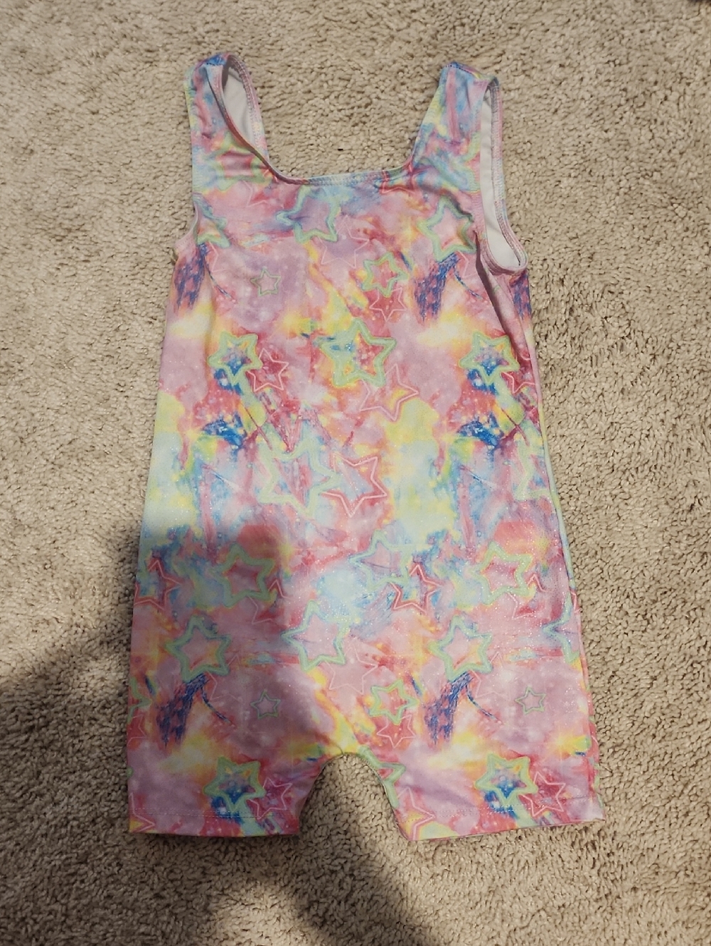 Girls Multicolor Star Print Sleeveless Romper